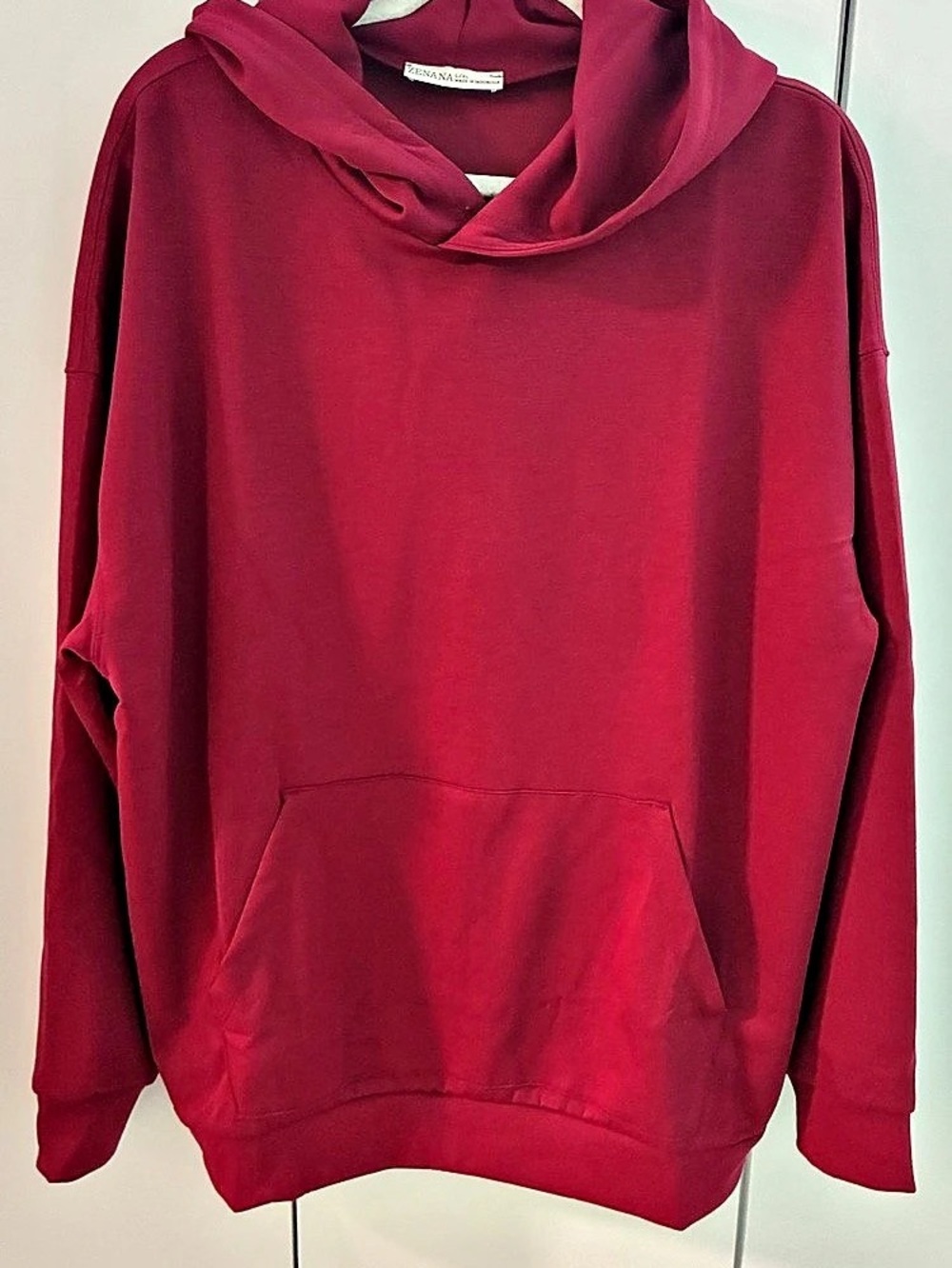 Zenana Oversized Pullover Hoodie Red
